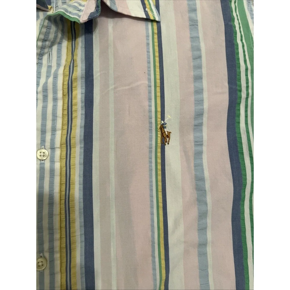 Polo Ralph Lauren Men's XXL Custom Fit Striped Pastel Shirt